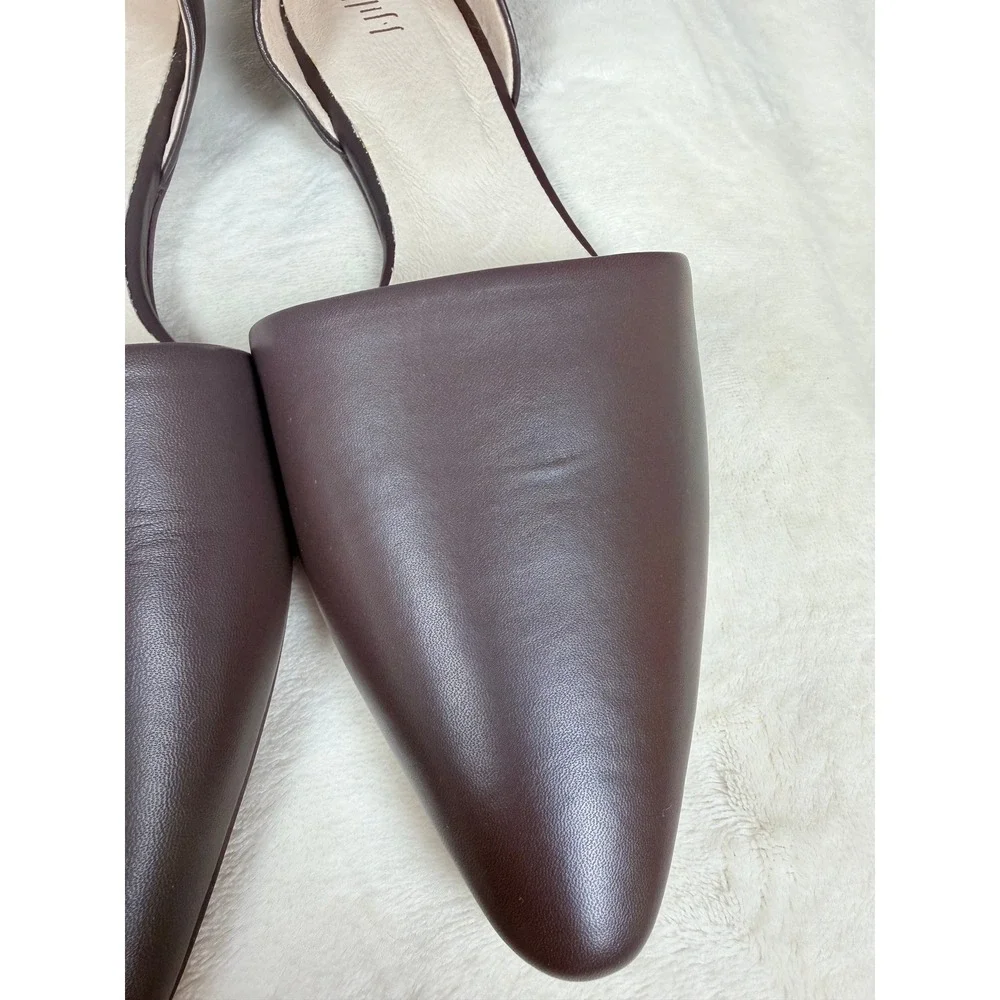 J. Jill Women Shoes Size 11 Plum Leather Pointed Toe D'Orsay Kitten Heel Pumps